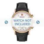 Swiss Military Hanowa Klockarmband 06-4278.09.001-Rosé Buckle Läder Svart 24mm