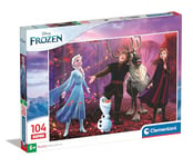 Clementoni Frozen Supercolor Disney La Reine des Neiges – 104 pièces Enfants 6 Ans, Puzzle Dessins animés, fabriqué en Italie, 25771, Multicolore