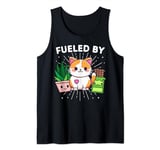 Cat Happiness Fueled By Plants Chocolate CatFunny Kawaii Tank Top