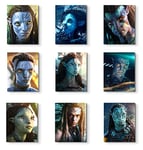 Avatar : The Way of Water Poster Prints (2022) Lot de 9 affiches murales de personnages du film Pandora – Jake Sully, Neytiri, Kiri, Miles, Tsireya, Ronal, Tonowari, Lo'ak, Colonel Miles Quaritch
