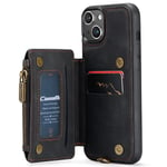 CaseMe Multi-slot Skal RFID-skydd iPhone 15 Plus svart