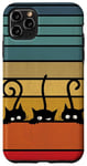 Coque pour iPhone 11 Pro Max Chat noir – Cadeau rétro vintage arc-en-ciel
