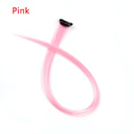 Hair Extension Single Clip Hairpieces Synthetic Pink