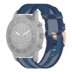 Beilaishi 22mm Stripe Weave Nylon Wrist Strap Watch Band for Fossil Hybrid Smartwatch HR, Male Gen 4 Explorist HR & Sport (Grey) replacement watchbands (Color : Blue)