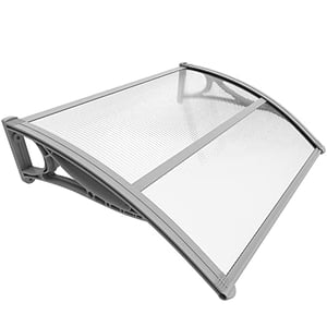 Auvent De Porte Et Fenêtre En Polycarbonate Transparent | Largeurs De 60 à 180 Cm, Profondeur 100 Cm | Support Aluminium, Protection Pluie/Soleil