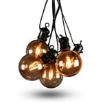 Ljusslinga 10 amber LED 4,5m svart