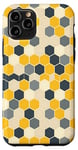 Coque pour iPhone 11 Pro Honeycomb Coloflur Honey Hexagon Motif nid d'abeille