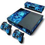 Mcbazel Pattern Series Decals Vinyl Skin Sticker for Original Xbox One (Not for Xbox One S/Xbox one X) Blue Flame Skull