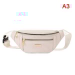 Sport midjeväska dam crossbody plånbok bälte resetelefonväska - hög kvalitet Beige