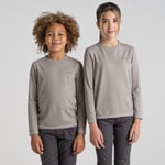 Craghoppers Kid's NosiLife Jago Long Sleeved T-Shirt Soft Grey Marl