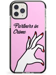 Partners In Crime Matching Cases: Left Side Black Impact Impact Phone Case for iPhone 11 Pro | Protective Dual Layer Bumper TPU Silikon Cover Pattern Printed | Twins Designs Best Friends Twins