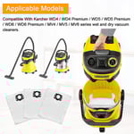 12-pack filterpåsar dammsugarpåsar för Karcher Wd4 Wd5 Wd6 Mv4 Mv5 Mv6 reservdelar tillbehörssats