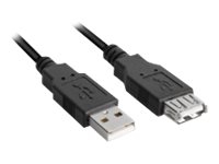 Sharkoon - USB-förlängningskabel - USB (hane) till USB (hona) - USB 2.0 - 1 m - svart