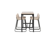 Venture Design Camden & Bisbee bargrupp Beige/valnöt 4 stolar & bord 120 x 60 cm