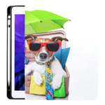 Ipad Pro 12.9 Case 2020 & 2018 With Pencil Holder Summer Vacation Dog Bag Full Holiday Smart Cover Ipad Case, Supports 2nd Gen Pencil Charging,case For 2020 Ipad Pro 12.9 Cover With Auto Sleep/wake