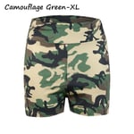 Gym Shorts Yoga Pants Camouflage Printing Green Xl
