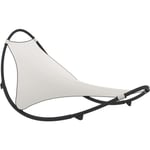 Helloshop26 - Transat design chaise longue bain de soleil lit de jardin terrasse meuble d'extérieur à bascule avec roues acier et textilène crème