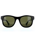 Gucci Rectangle Mens Black With Green and Red Sunglasses - One Size