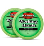2 x O'Keeffe's Working Hands Hand Cream Cracked Split Skin Non Greasy 96g Tub