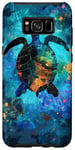 Coque pour Galaxy S8+ Tortue artistique Silhouette Tortue de mer Vie marine