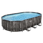 Bestway 5611R ovan mark-svimmingpooler Pool med ram Oval 20241 l Trä