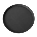 Medium 14" Strong Round Non-Slip Black Serving Tray Food Drinks Waiters Pub Cafe