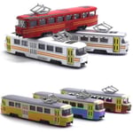Tågspårvagn Die-cast Leksaksbil Musikalisk Ljusupplyst Barnleksak Semestergåva Blue Grey
