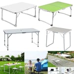 Folding Table 4ft Portable Adjustable Height Fold-in-Half Utility Table Trestle Table Camping Table Indoor and Outdoor Picnic Party Dining Camp Barbecue Table with Handle