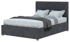 Electronic Aspire Double Velvet Adjustable Bed with Mattress - Steel Silver