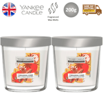 Yankee Candle Tumbler Glass Scented Home Room Fragrance Cinnamon Cider 200g x2