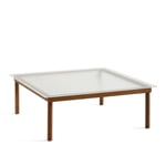 HAY - Kofi Water-Based Lacquered Walnut Frame W. Clear Reeded Glass Tabletop 100X100 - Soffbord - Martin Solem - Träfärgad - Glas/Trä