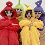 Teletubbies vuxen onesies, en-delad pyjamas jumpsuit för män och kvinnor, unisex par hem kläder Purple L