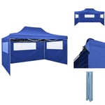 Partytält & paviljoner - Living Hopfällbart tält med 3 väggar 3x4,5 m blå