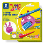 STAEDTLER 8035 23 FIMO Kids Modelling Clay Set - "Funny Rubber Eater" (Pack of 2 FIMO Kids Blocks & Modelling Tools)