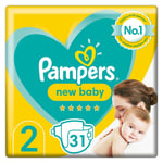 Pampers New Baby Size 2 Carry Pack 31 Nappies With Protection For Sensitive Skin