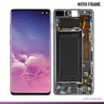 For SAMSUNG GALAXY S10 Plus (SM-G975F) LCD Screen BLACK Glass Change With Frame
