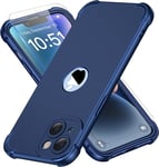 360 Shockproof Iphone 15 plus Case, Iphone 14 plus Case with [2 X Tempered Glass