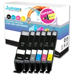 6 cartouches d'encre Jumao compatibles pour Canon Pixma MG7750 7751 7752 7753 +Fluo offert