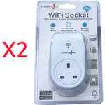 2X Wireless WIFI Smart APP Remote Control Timer Socket UK Plug Home Automation