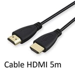 Cable HDMI Male 5m pour TV LG Console Gold 3D Full HD 4K Television Ecran 1080p Rallonge (Noir)