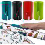 4-pack Glidande Presentpapperskutter - Bärbar Presentpappersrulle-kutter för Jul- och Födelsedagsinpackning