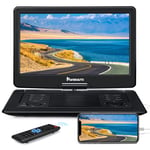 16" Portable DVD Player HD Swivel Screen 1600x900 Rechargeable Battery USB/HDMI