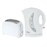 Kettle & Toaster Set Cordless 1.7L Electric Kettle & 2 Slice Toaster Set - White