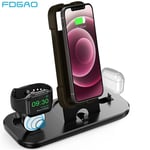 Wireless Charger Stand 3 In 1 15w Fast Charging Dock Station For Apple Watch 8 7 Airpods Pro Iphone 14 13 12 11 Xs Phone Holder