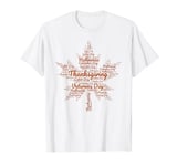 Thanksgiving Word Cloud on Maple Leaves Autumn Fall Moody T-Shirt