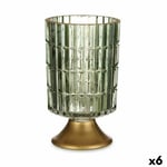 LED-lanterne Grøn Gylden Glas 10,7 x 18 x 10,7 cm (6 enheder)