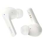 Belkin SoundForm™ Motion True Wireless Earbuds, Noise Cancelling Ear Buds with Wireless Charging Case & Dual Microphone - IPX5 Water Resistant Bluetooth Headphones for iPhone & Samsung - White