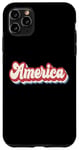 Coque pour iPhone 11 Pro Max Retro America USA 4th of July T-shirt rouge, blanc et bleu