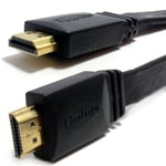 kenable FLAT HDMI High Speed Cable for LED/LCD TV Low Profile Lead Gold 4m Black [4 metres]