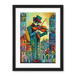 Artery8 Fiddler On The Roof Folk Art Watercolour Painting Artwork Framed Wall Art Print 18X24 Inch